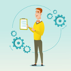 Businessman giving business presentation.