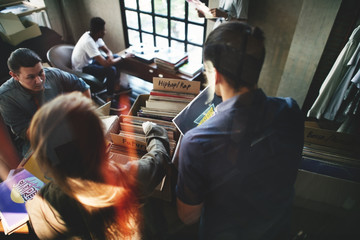 Vinyl Record Store Music Shopping Oldschool Classic Concept