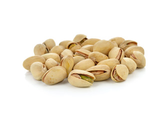 Pistachio nuts. Isolated on a white background.