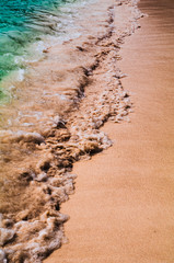 Tropical beach background. Grande Anse. La Digue Island. Seyshelles