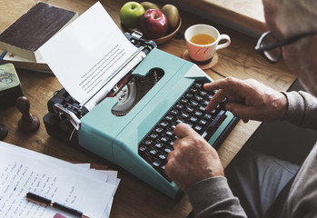 Typing Typewriter Vintage Style Alphabet Concept