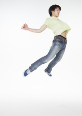 Young man jumping