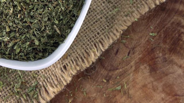 Stevia Leaves (dried; seamless loopable) as 4k UHD footage