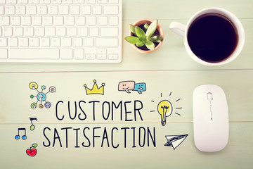 Customer Satisfaction concept with workstation