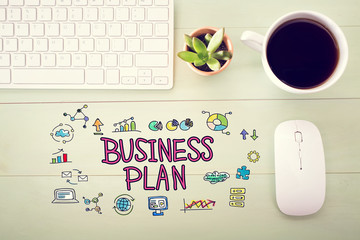 Business Plan concept with workstation