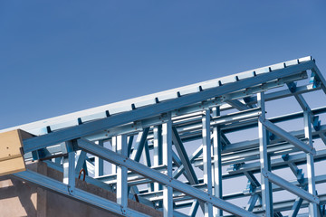 Structure of steel roof.