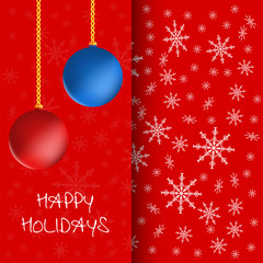 Happy New Year and Merry Christmas greeting card with christmas