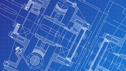 Mechanical Engineering drawing. Engineering Drawing Background.