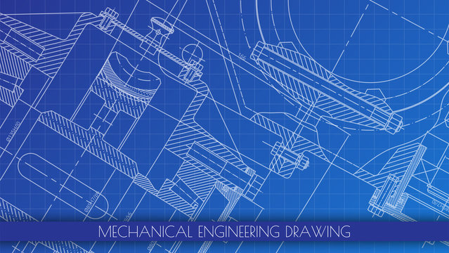 Mechanical Engineering drawing. Engineering Drawing Background.