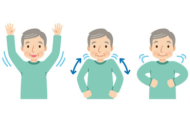 肩の体操　リハビリ　介護　高齢者