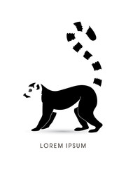 Lemur side view graphic vector. © sila5775