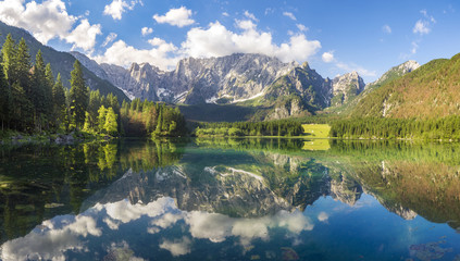 Naklejka na ściany i meble mountain lake in the Julian Alps, Italy