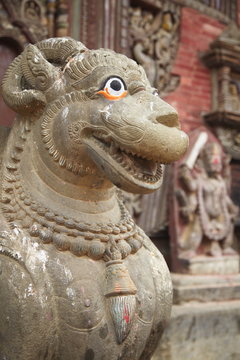 Statue at Changu Narayan Temple, Bhaktapur, Kathmandu Valley, Nepal