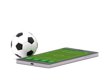 Soccer ball and smartphone