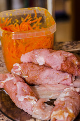 roll, cooking, lunch, process, exclusive, own, home, kitchen, food, raw, juicy, tasty, carrots, cooked
