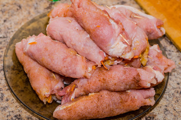 roll, cooking, lunch, process, exclusive, own, home, kitchen, food, raw, juicy, tasty, carrots, cooked