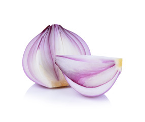 Red onion and isolated on white background