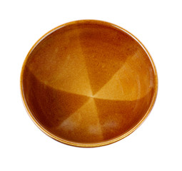 Brown  ceramic bowl isolated on white background