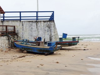 Fototapeta na wymiar Two boats on the beach