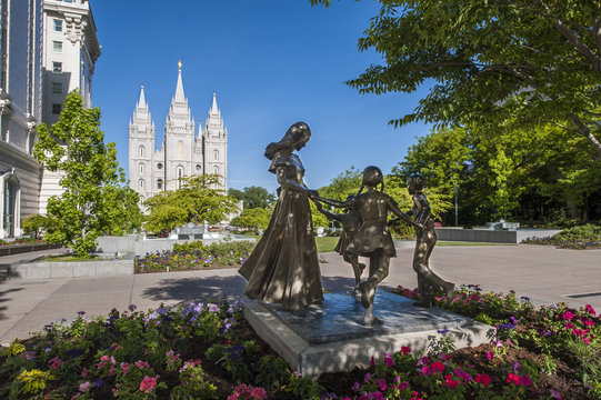 Joyful Moment Statue, Temple Square, Salt Lake City, Utah