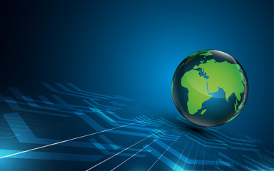 abstract blue globe technology innovation concept background