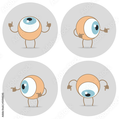 "Eyes cartoon icon. The eye looks up, down, left, right, around