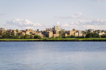 Fototapeta premium Coastline of the Nile river,Damietta,Egypt..