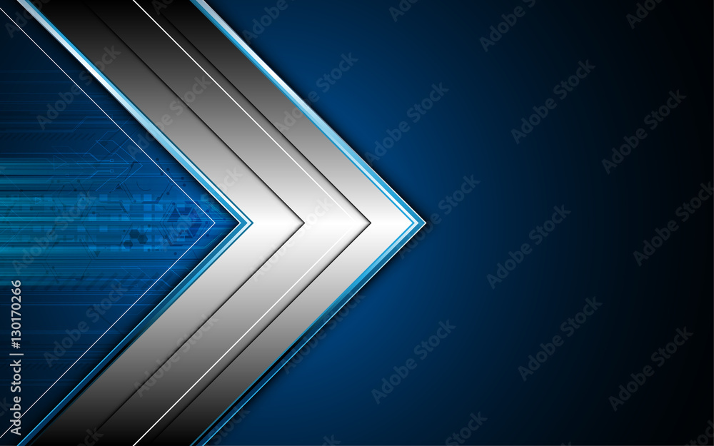 Poster abstract hi tech metallic arrow frame layout design concept background
