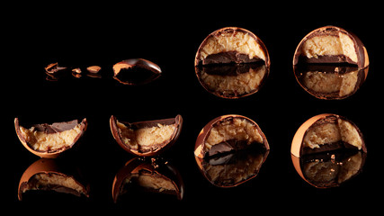section of delicious chocolates candies