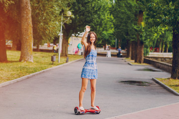 young girl walking park