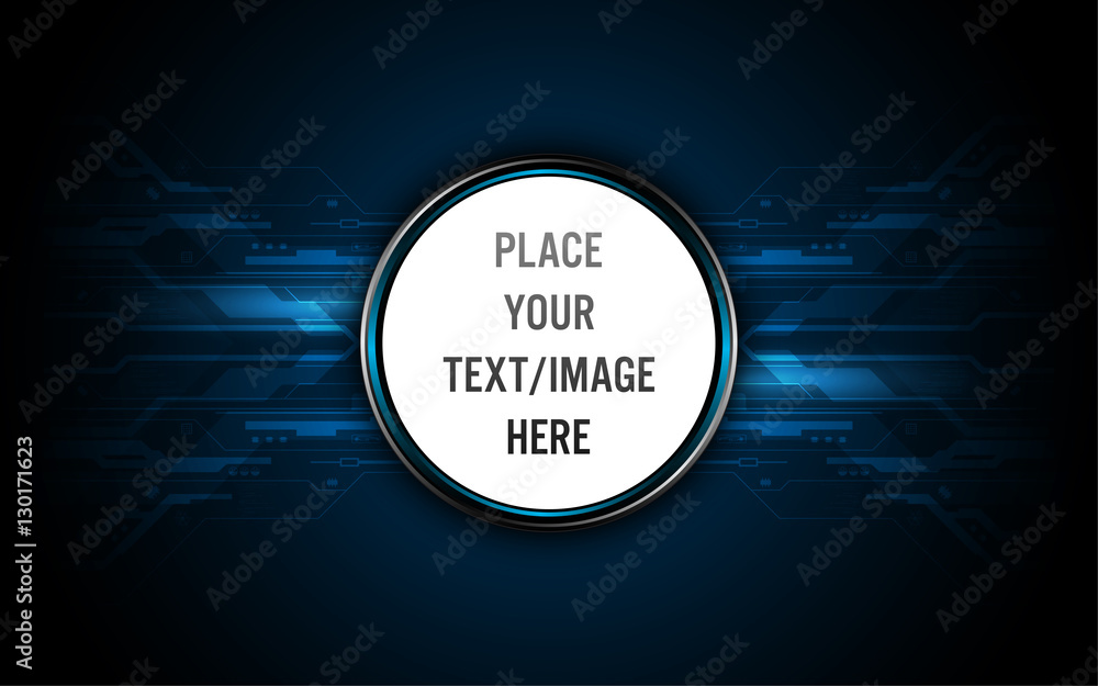 Aufkleber abstract metallic circle button on tech future futuristic concept background