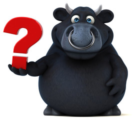 Naklejka premium Black bull - 3D Illustration