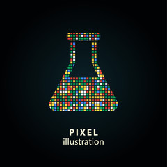 Flask - pixel illustration.