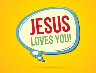 Jesus loves you text in balloons graphic vector.