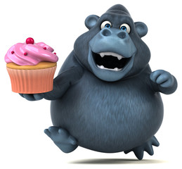 Fun gorilla - 3D Illustration © Julien Tromeur