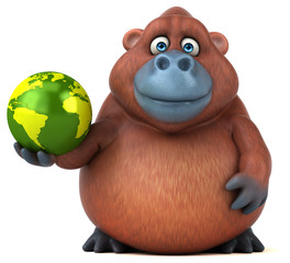 Naklejka premium Fun orangoutan - 3D Illustration