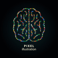 Brain - pixel illustration.