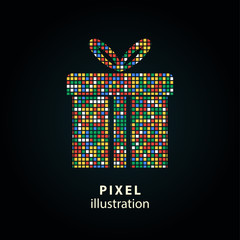 Gift Box - pixel illustration.