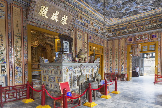 Interior of Tomb of Khai Dinh, Hue, Thua Thien-Hue, Vietnam