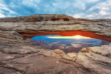 Sunrise at Mesa Arch in Canyonlands National Park near Moab, Utah, USA