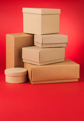 Boxes on red background - 130175853