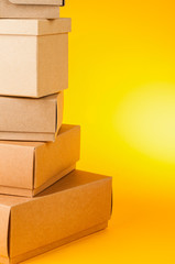 Boxes on yellow background