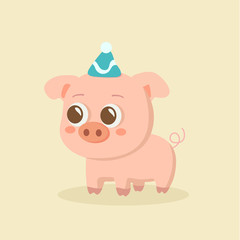 Funny pig vector.
