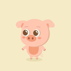 Funny pig vector.
