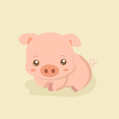 Funny pig vector.
