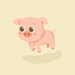 Funny pig vector.

