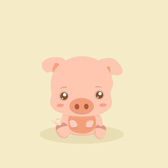 Funny pig vector.
