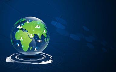 global networking connection technology concept background