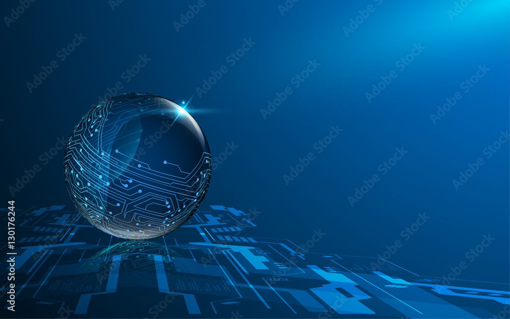 Poster technology sphere circuit design background