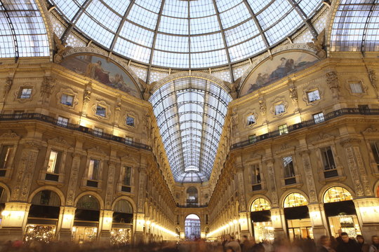 Galleria Vittorio Emanuele at dusk, Milan, Lombardy